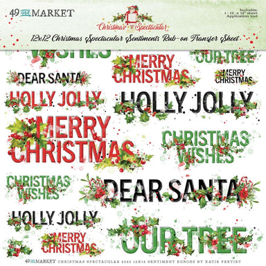49 and Market Christmas Spectacular 12X12 Sentiments Rub Ons