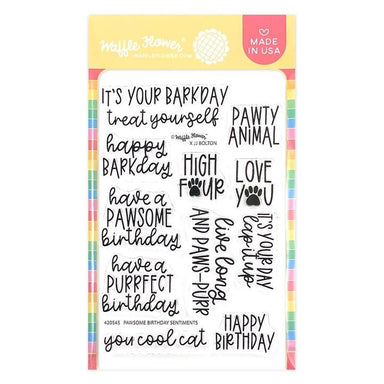 Waffle Flower Pawsome Birthday Sentiments Stamps