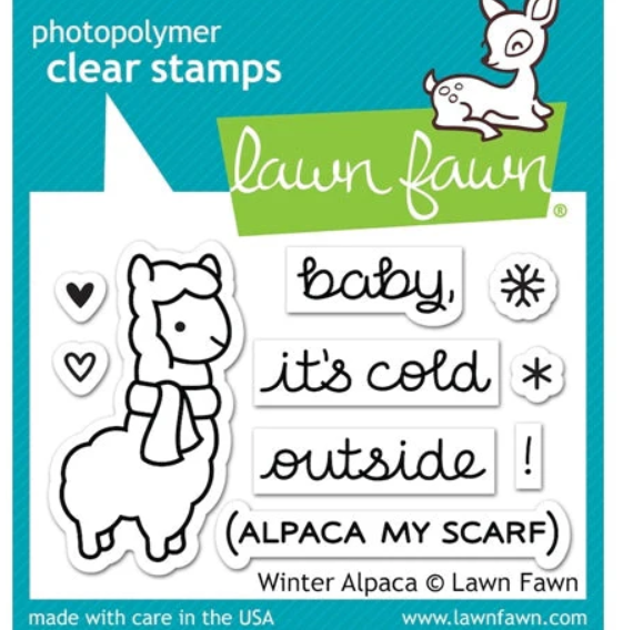 Lawn Fawn Winter Alpaca Stamp
