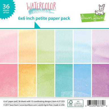 Lawn Fawn Watercolor Wishes 6X6 Paper Pad