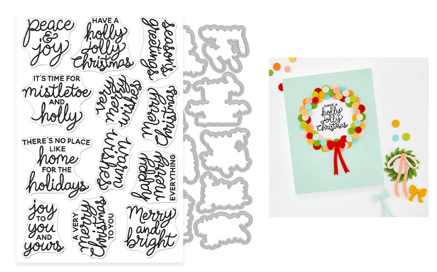 Hero Arts Very Merry Wishes Stamp/Die Bundle