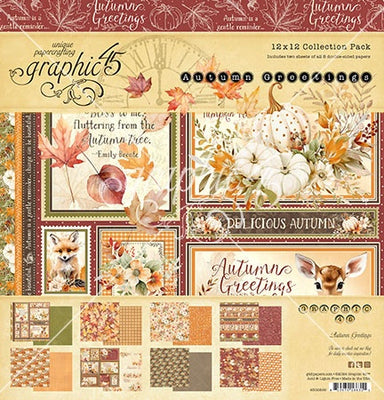 Graphic 45 Autumn Greetings 12X12 Collection Pack