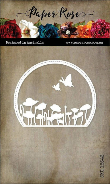 Paper Rose Poppy Field Circle Die