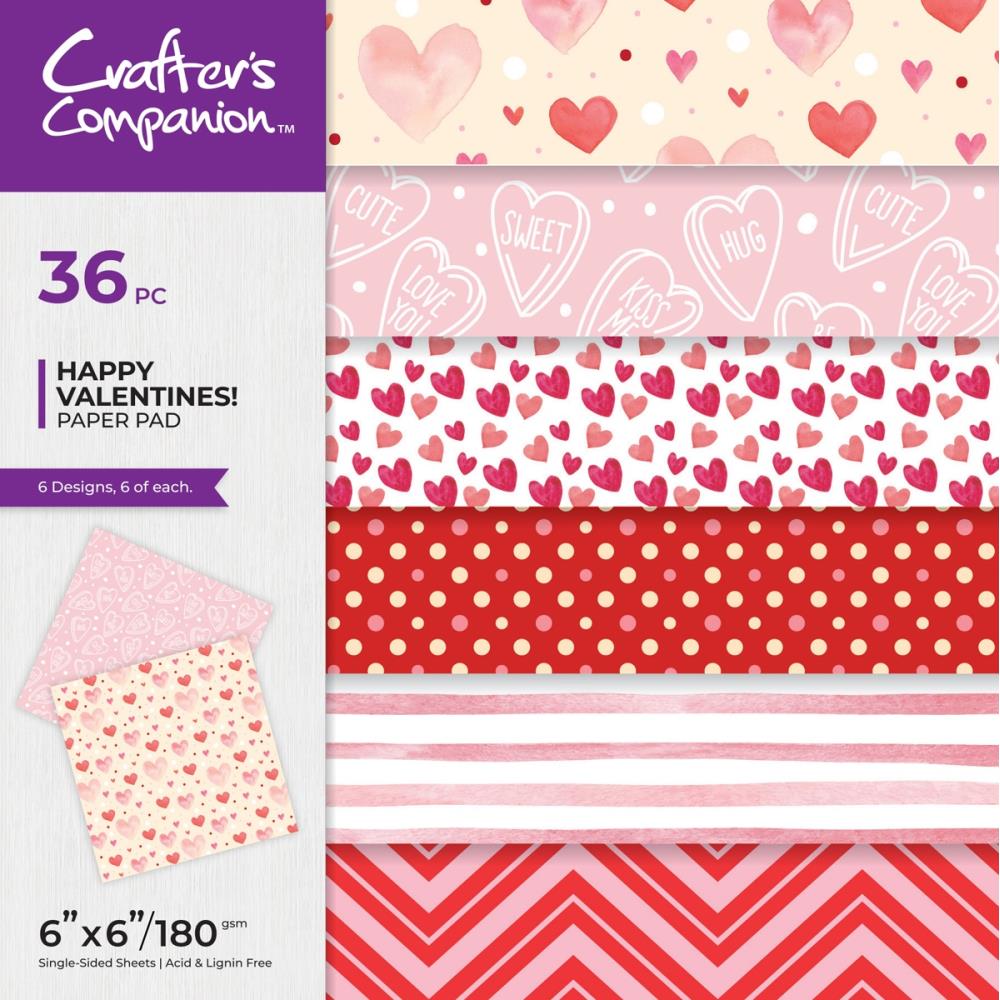 Crafters Companion Happy Valentines! 6X6 Paper Pad