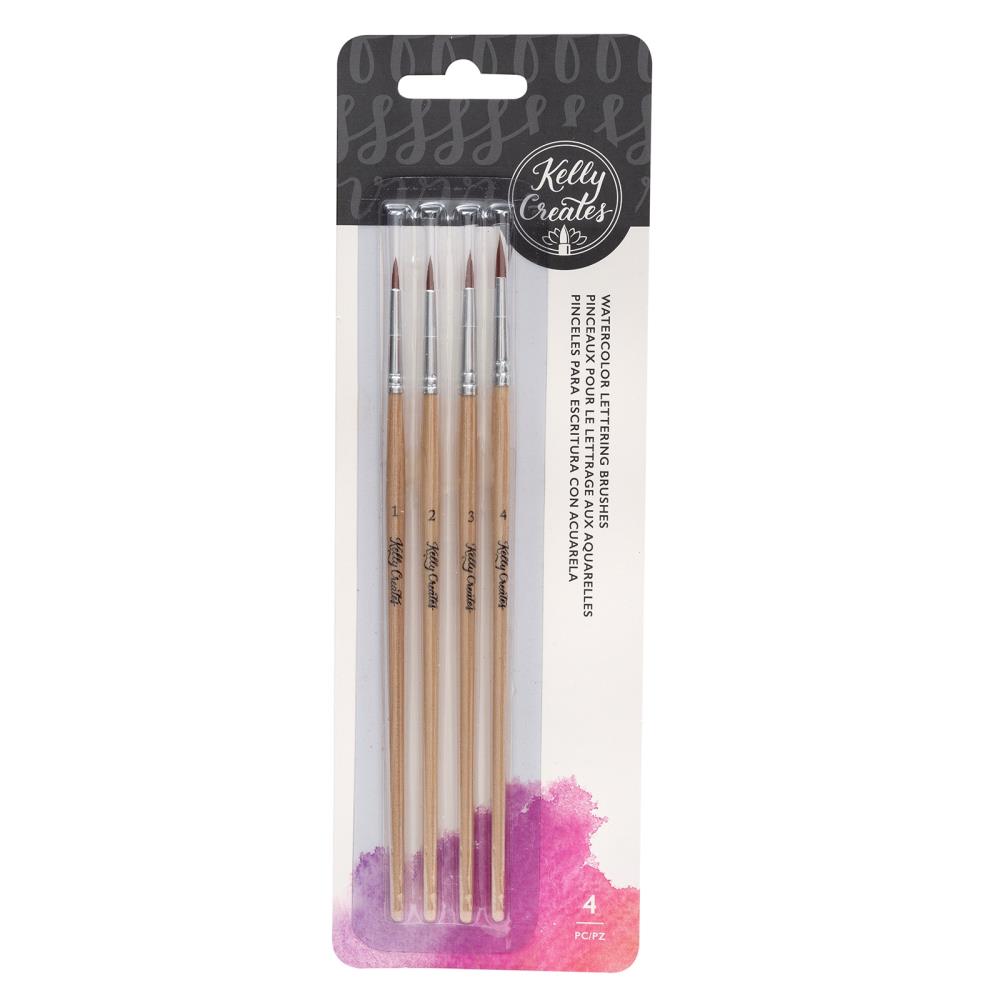 American Crafts Kelly Creates Watercolor Lettering Brushes 4 Sizes 1.5mm, 1.9mm, 2MM, 2.2mm