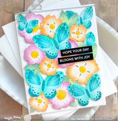 Waffle Flower Butterfly Blossom Coloring Stencils