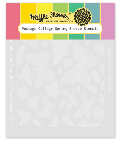 Waffle Flower Postage Collage Spring Breeze Stencil