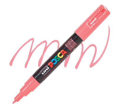 Posca 0.7mm Bullet Tip Xfine Pen Coral Pink