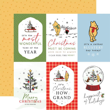 Echo Park Winnie the Pooh Christmas 4X6 Journaling Cards