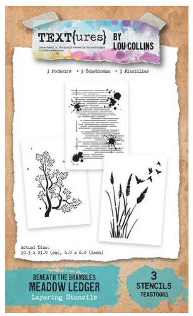 Textures By Lou Collins Meadow Ledger Layering Stencils