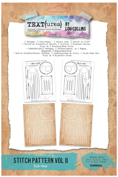 Text(Ures) By Lou Collins Stitch Pattern Vol II Rub Ons