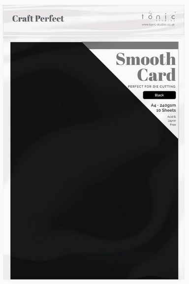 Tonic Craft Perfect Jet Black Cardstock 5PKG A4 Size