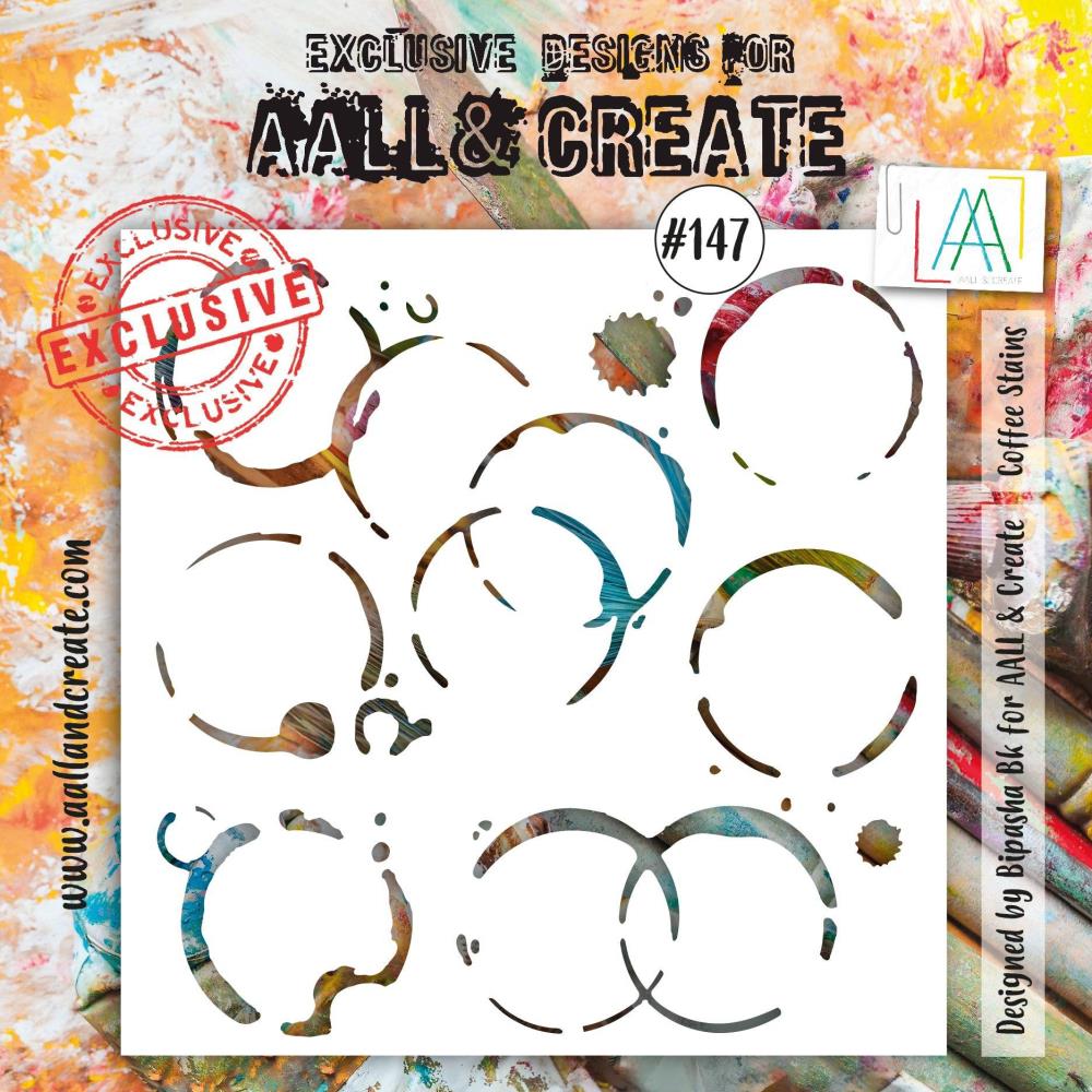 Aall & Create Coffee Stains 6X6 Stencil