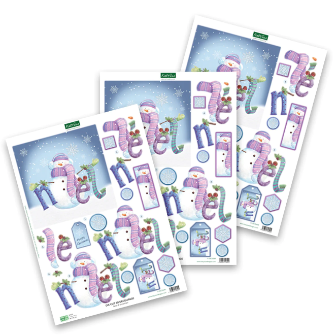 Katy Sue Noel & Snowman Die Cut Decoupage (3 Sheets)