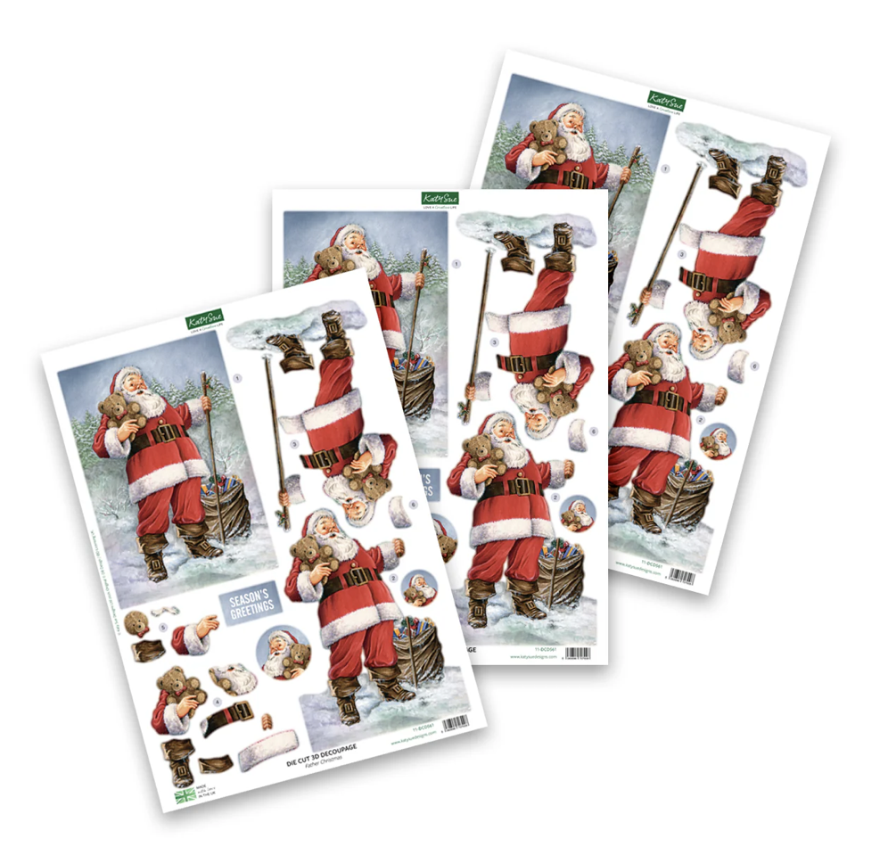 Katy Sue Father Christmas Die Cut Decoupage Sheets (3)