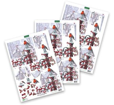 Katy Sue Robin On Railing Die Cut Decoupage