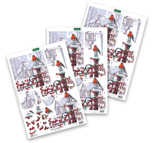 Katy Sue Robin On Railing Die Cut Decoupage