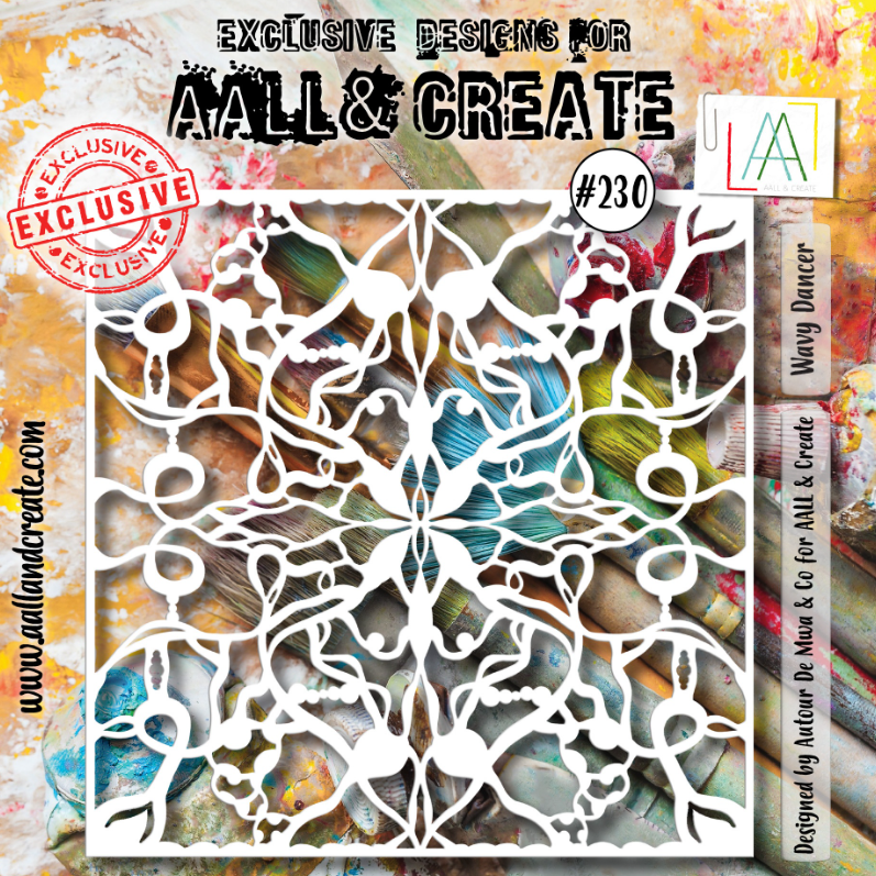 Aall & Create Wavy Dancer 6X6 Stencil
