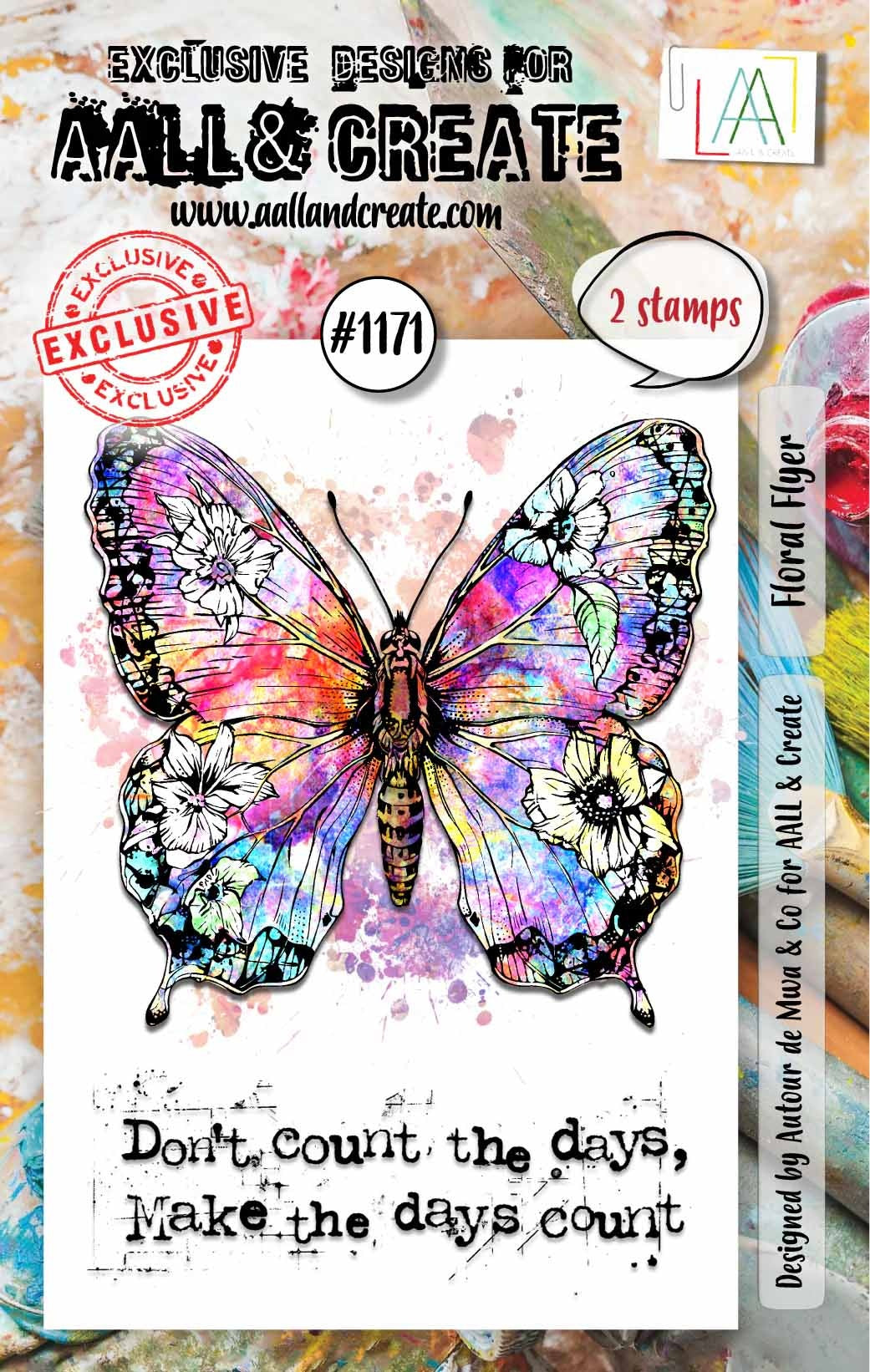 Aall & Create Floral Flyer A7 Stamp