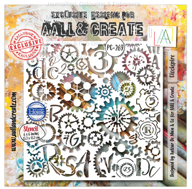 Aall & Create Clockspire 6X6 Stencil