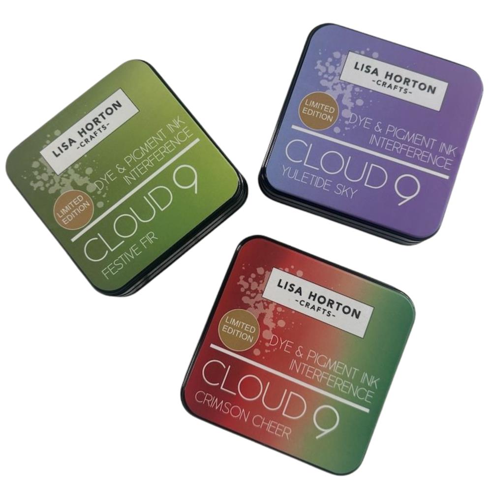 Lisa Horton Set of 3 Limited Edition Interference Inks Christmas Cheer, Festive Fir, Yuletide Sky