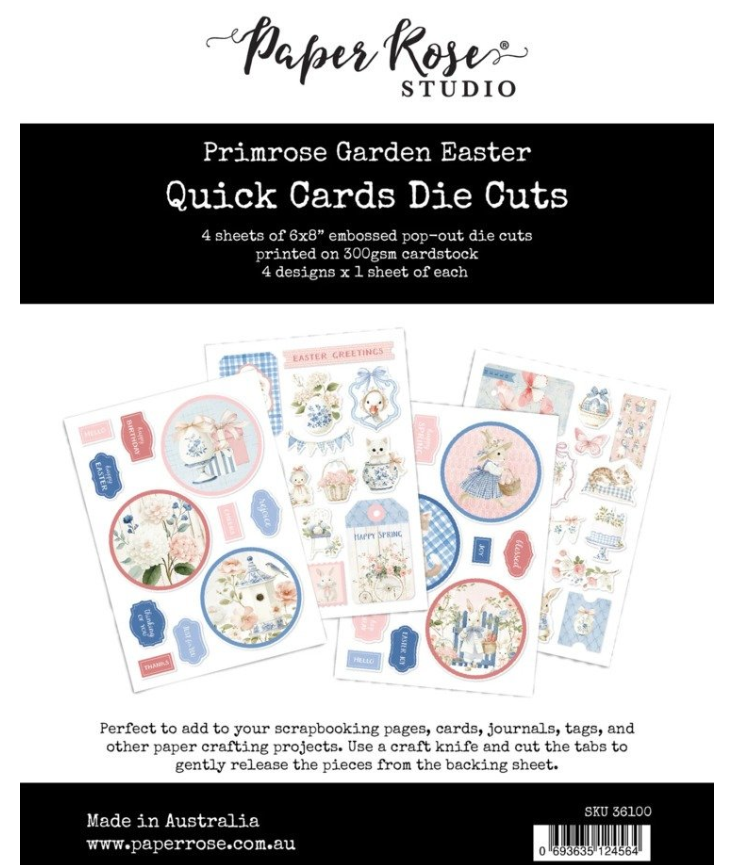 Paper Rose Primrose Garden Quick Cards Die Cuts