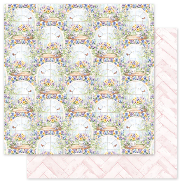 Paper Rose Petals & Pansies Basics D 12X12 Paper