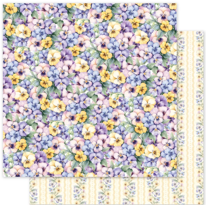 Paper Rose Petals & Pansies Basics F 12X12 Paper