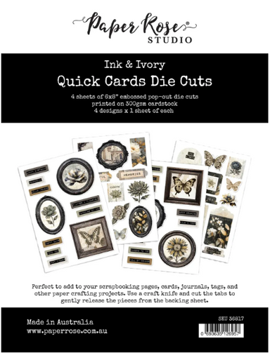 Paper Rose Ink & Ivory Quick Cards Die Cuts