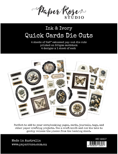 Paper Rose Ink & Ivory Quick Cards Die Cuts