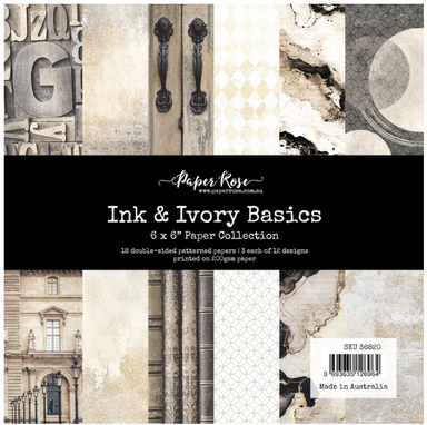 Paper Rose Ink & Ivory Basics 6X6 Paper Collection
