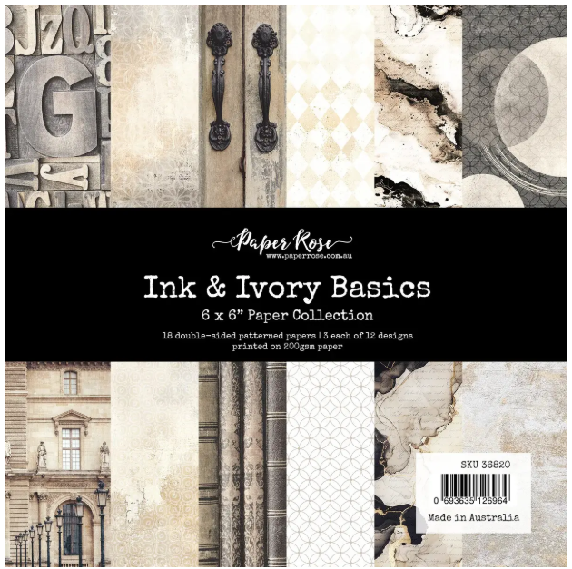 Paper Rose Ink & Ivory Basics 6X6 Paper Collection