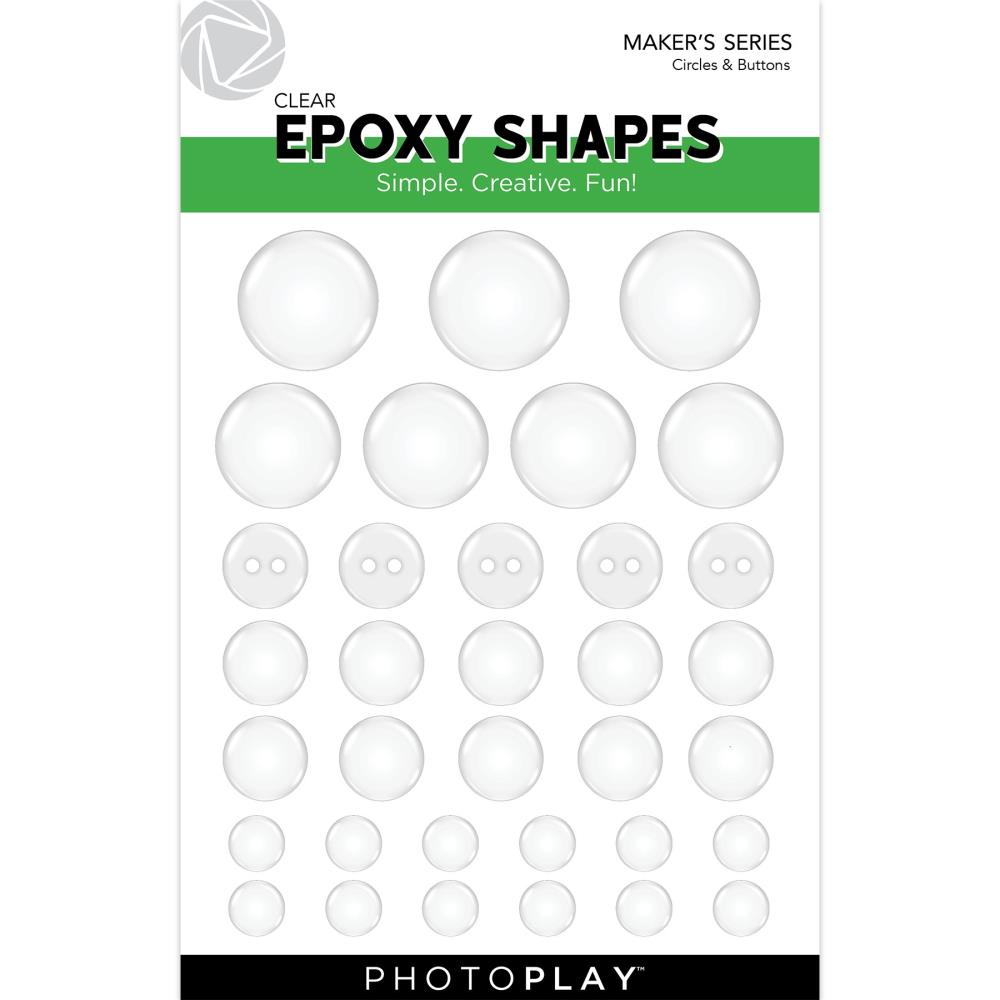 Photoplay Clear Epoxy Shapes Circles & Buttons