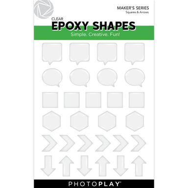 Photoplay Clear Epoxy Shapes Squares & Arrows