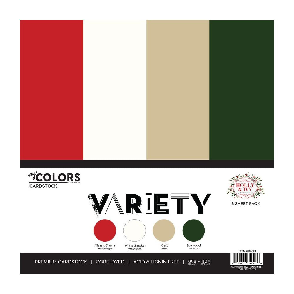 My Colors Variety 12X12 Cardstock Pack Coordinates With Holly & Ivy Collection