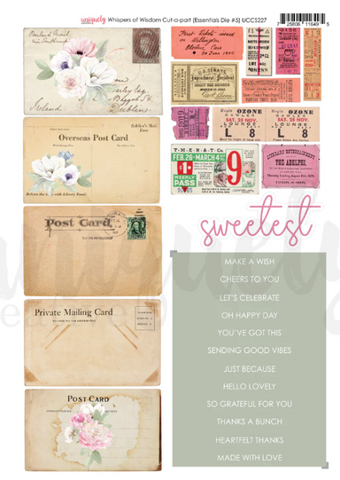 Uniquely Creative Whispers of Wisdom Cut A Part Sheet