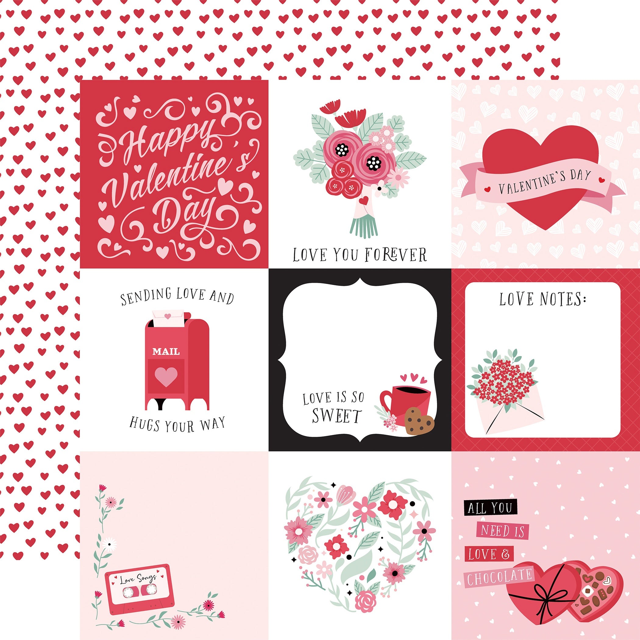 Echo Park Valentine's Day 4X4 Journaling Cards