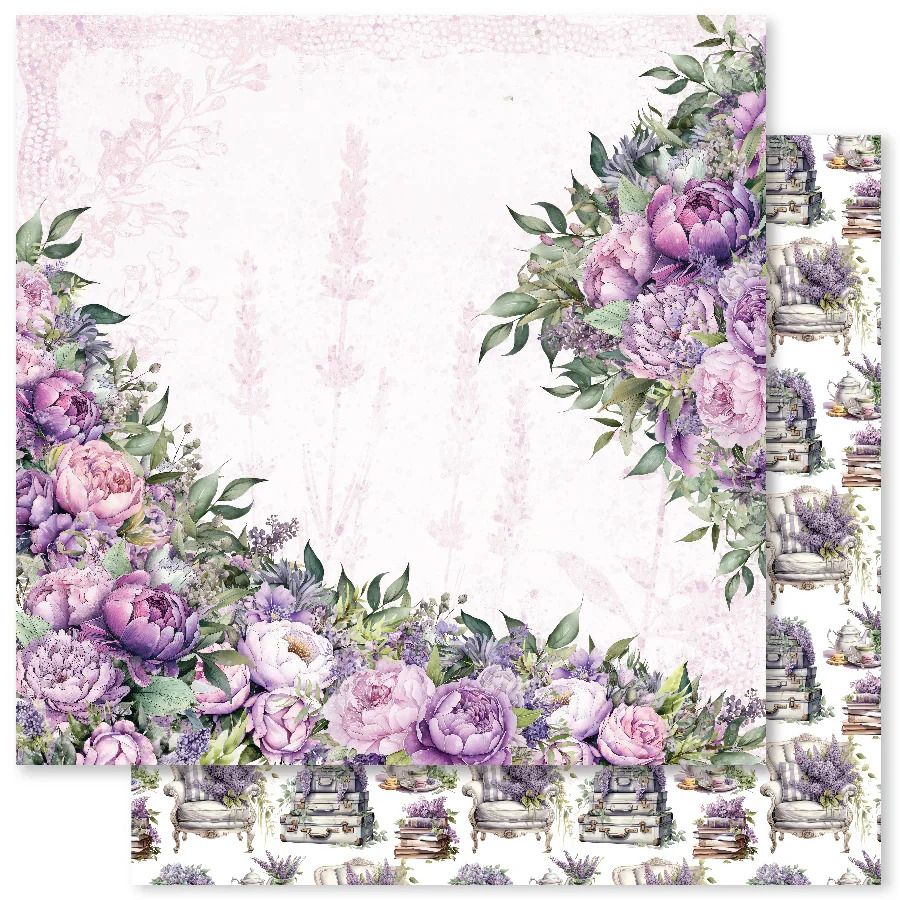 Paper Rose Lavender & Roses B 12X12 Paper