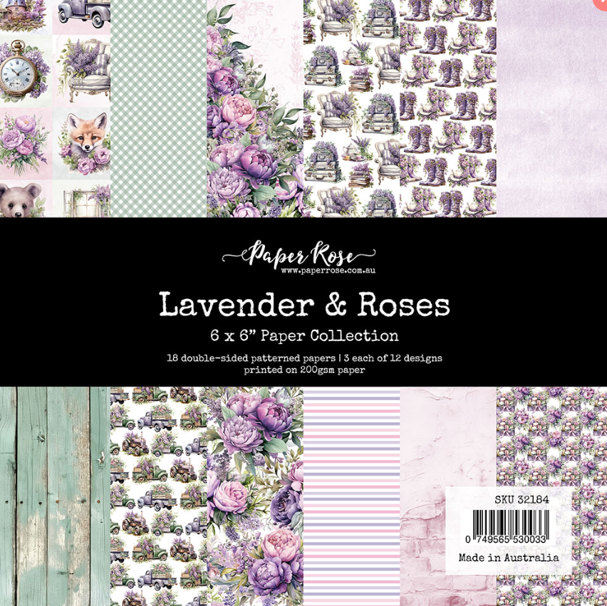Paper Rose Lavender & Roses 6X6 Paper Collection