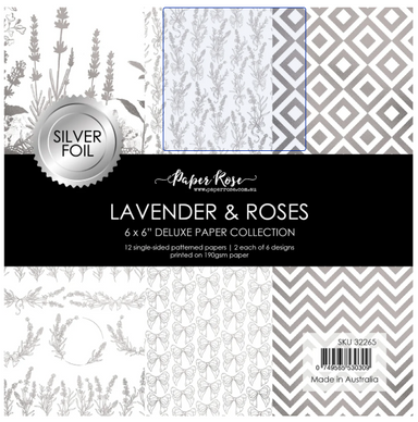 Paper Rose Lavender & Roses 6X6 Deluxe Paper Collection Silver Foil