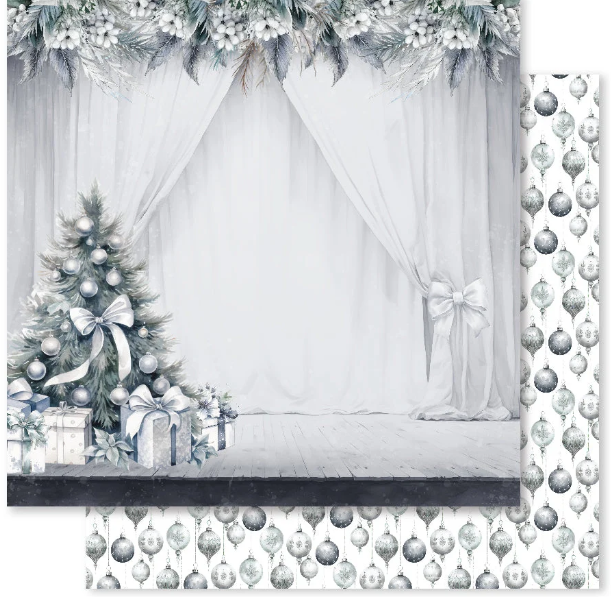 Paper Rose White Christmas C 12X12 Paper