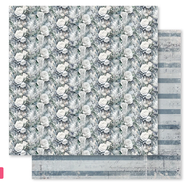 Paper Rose White Christmas F 12X12 Paper