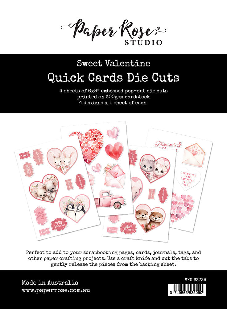 Paper Rose Sweet Valentine Quick Cards Die Cuts