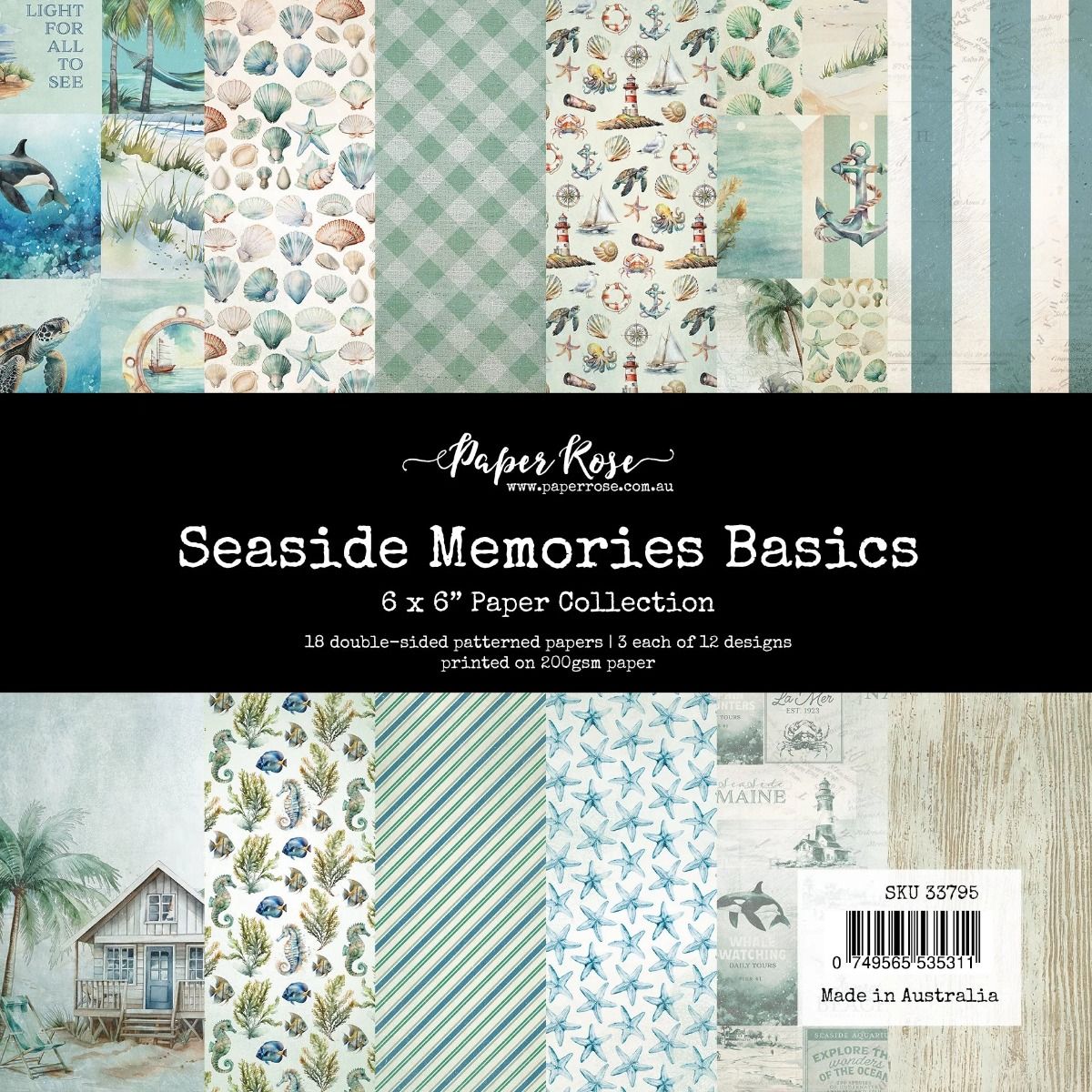 Paper Rose Seaside Memories Basics 6X6 Paper Collection