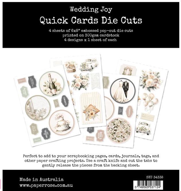 Paper Rose Wedding Joy Quick Cards Die Cuts