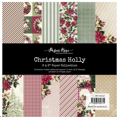 Paper Rose Christmas Holly 6X6 Paper Collection