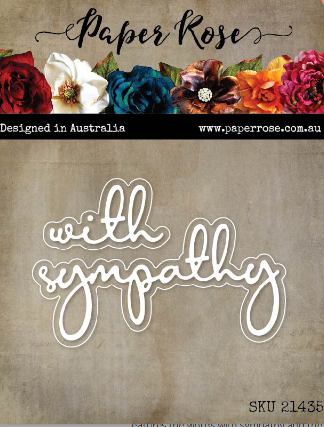 Paper Rose With Sympathy Fine Script Layered Metal Die