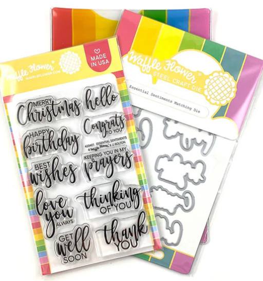 Waffle Flower Essential Sentiments Stamp and Die Combo