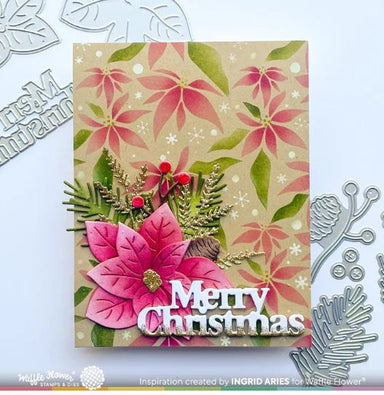 Waffle Flower Merry Christmas Print Die