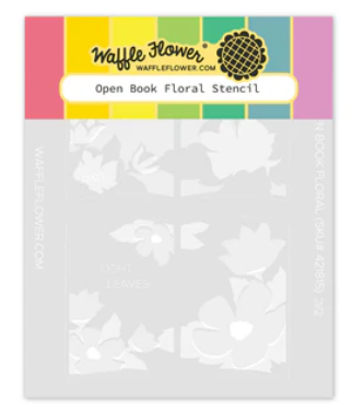 Waffle Flower Open Book Floral Stencil